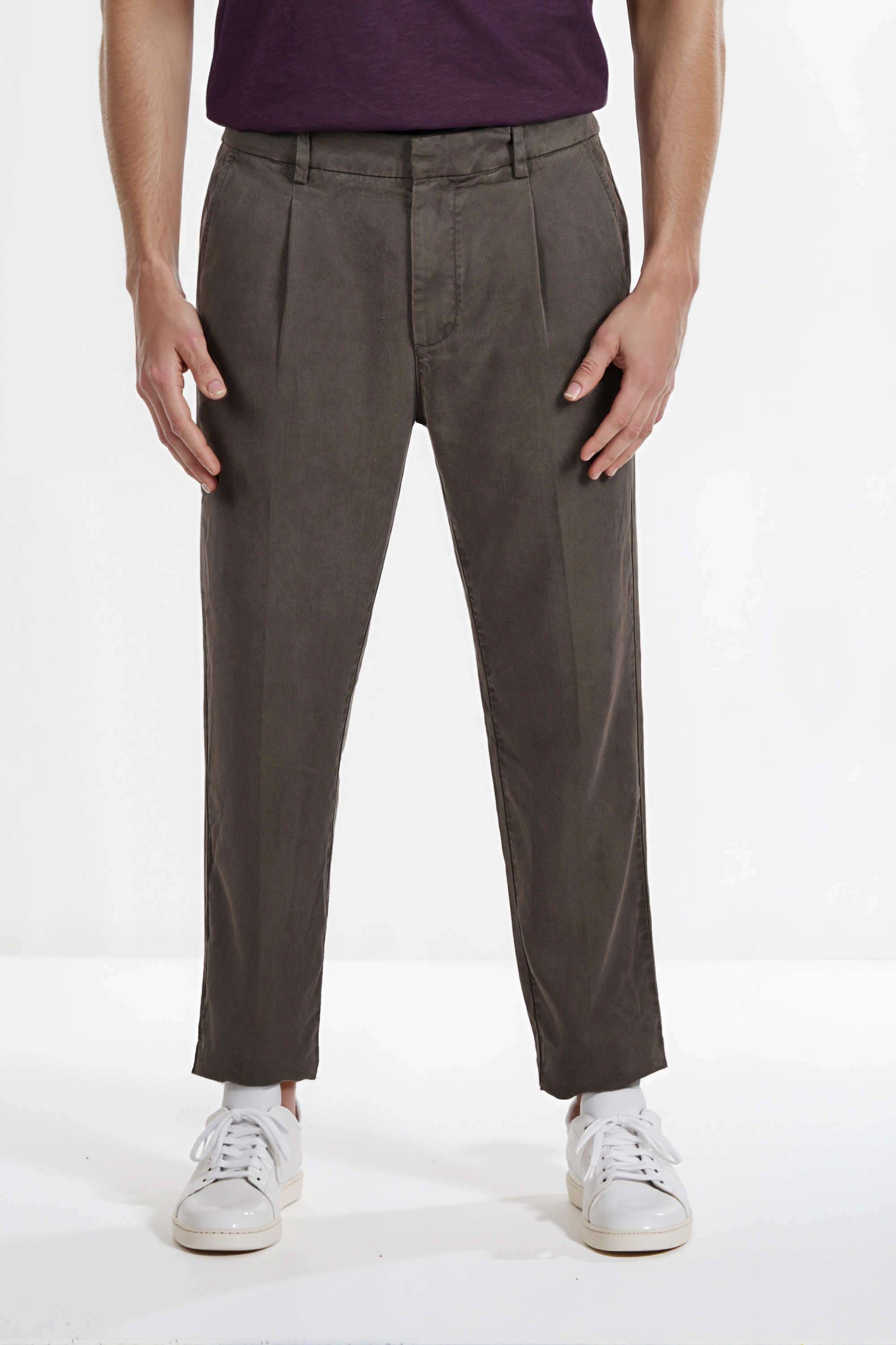 Solid-Tencel-Straight-Fit-Men-s-Casual-Wear-Trousers