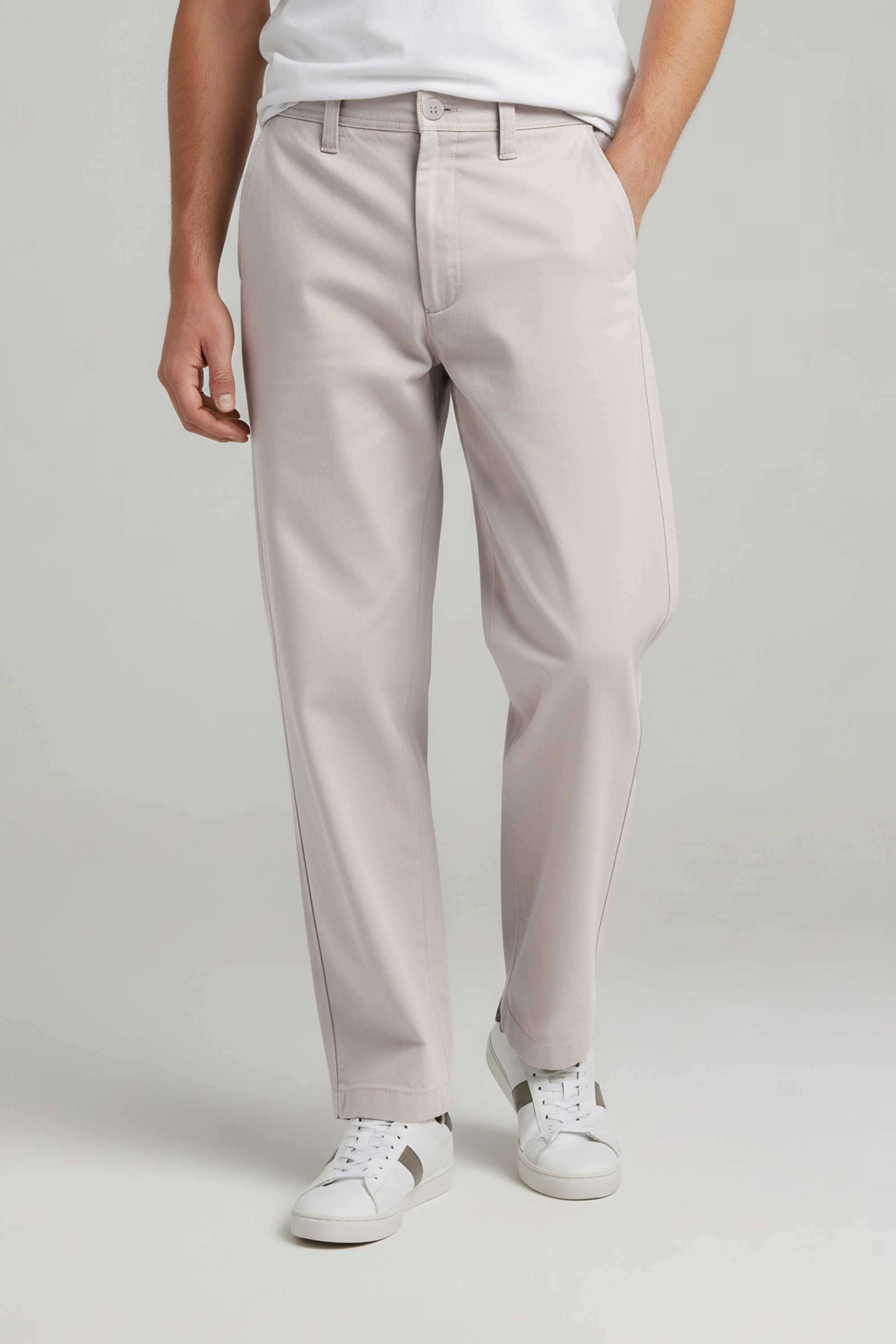 Solid-Cotton-Relaxed-Fit-Men-s-Casual-Trousers
