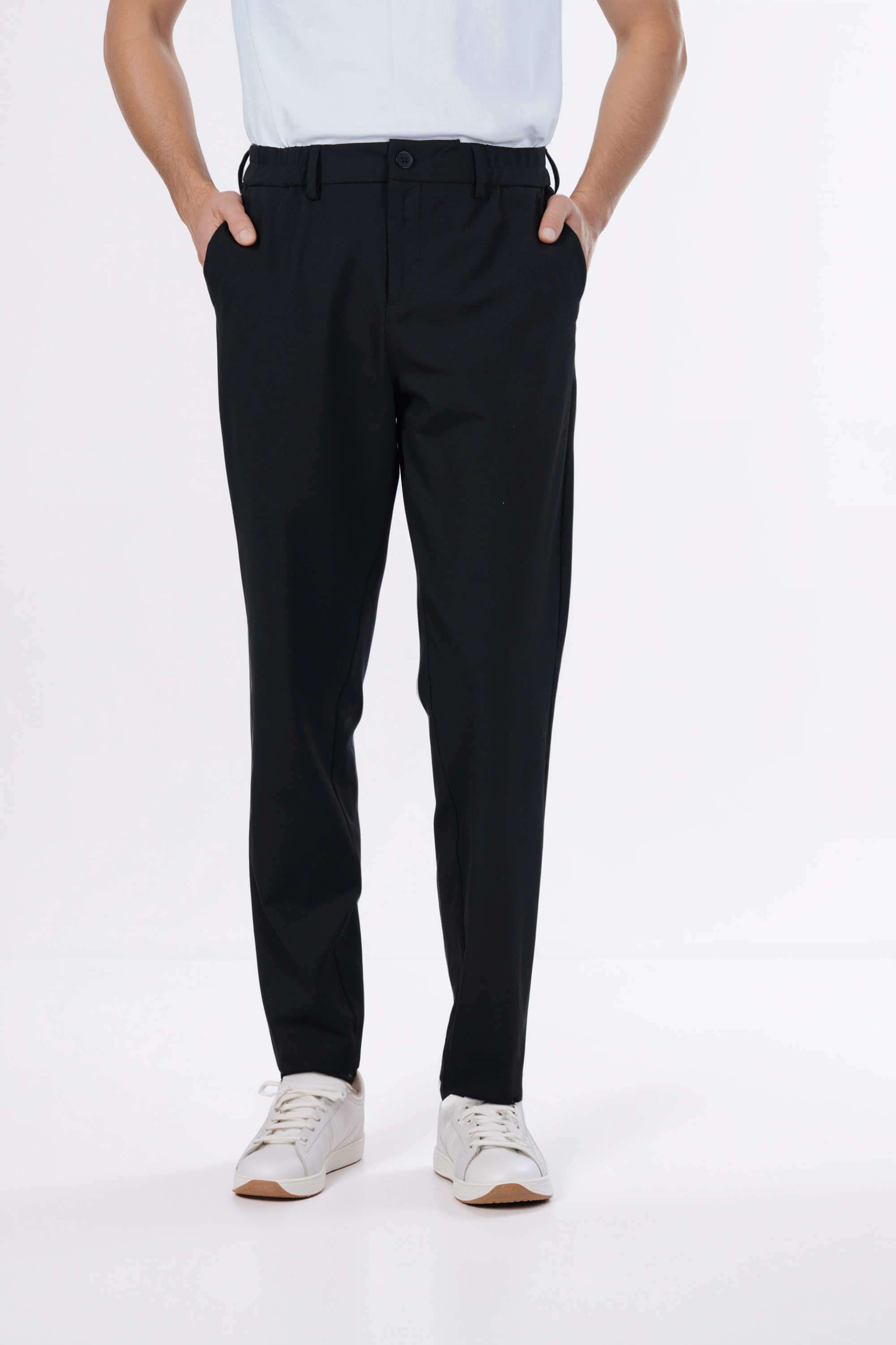Solid-Polyester-Straight-Fit-Men-s-Casual-Wear-Trousers