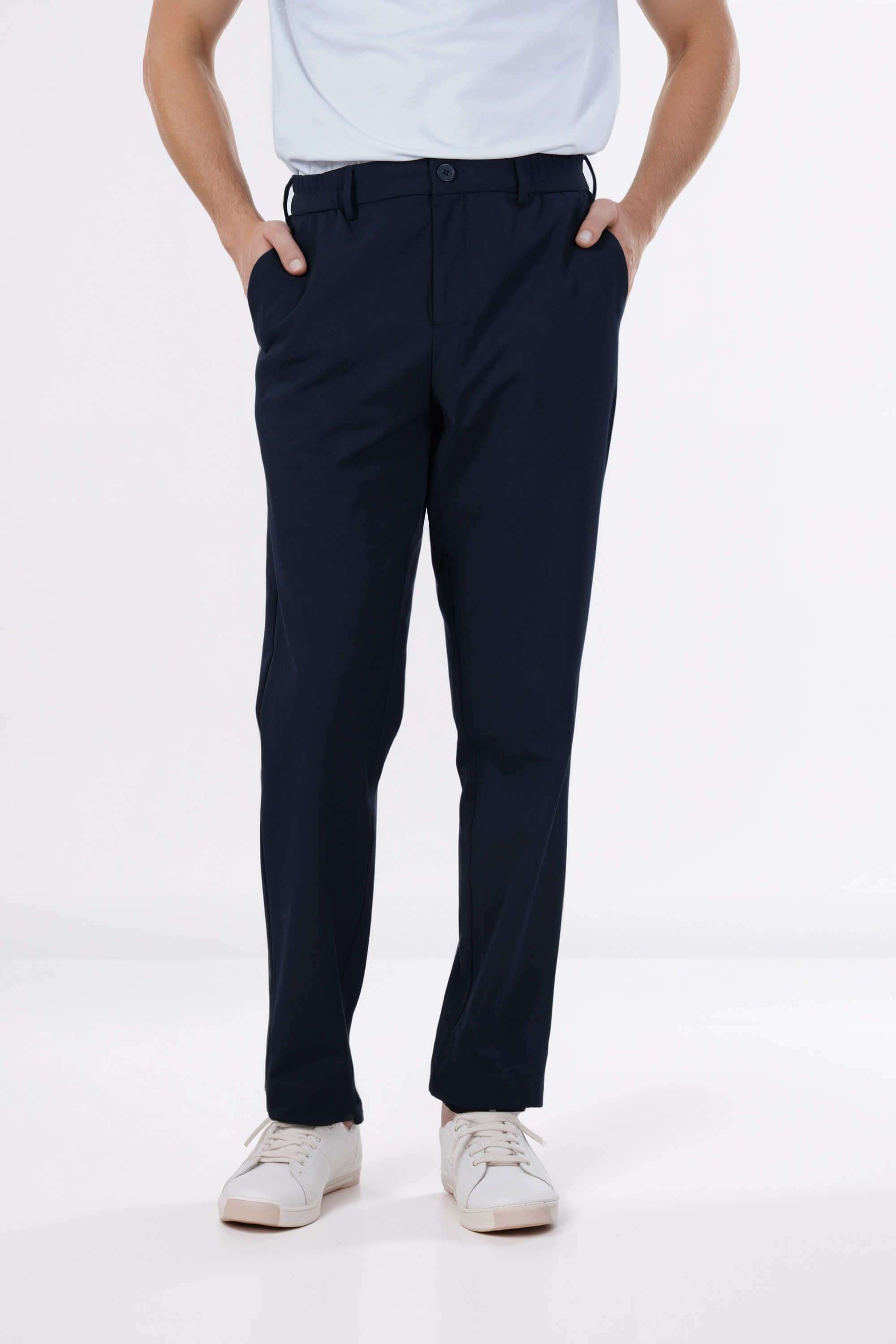 Solid-Polyester-Straight-Fit-Men-s-Casual-Wear-Trousers