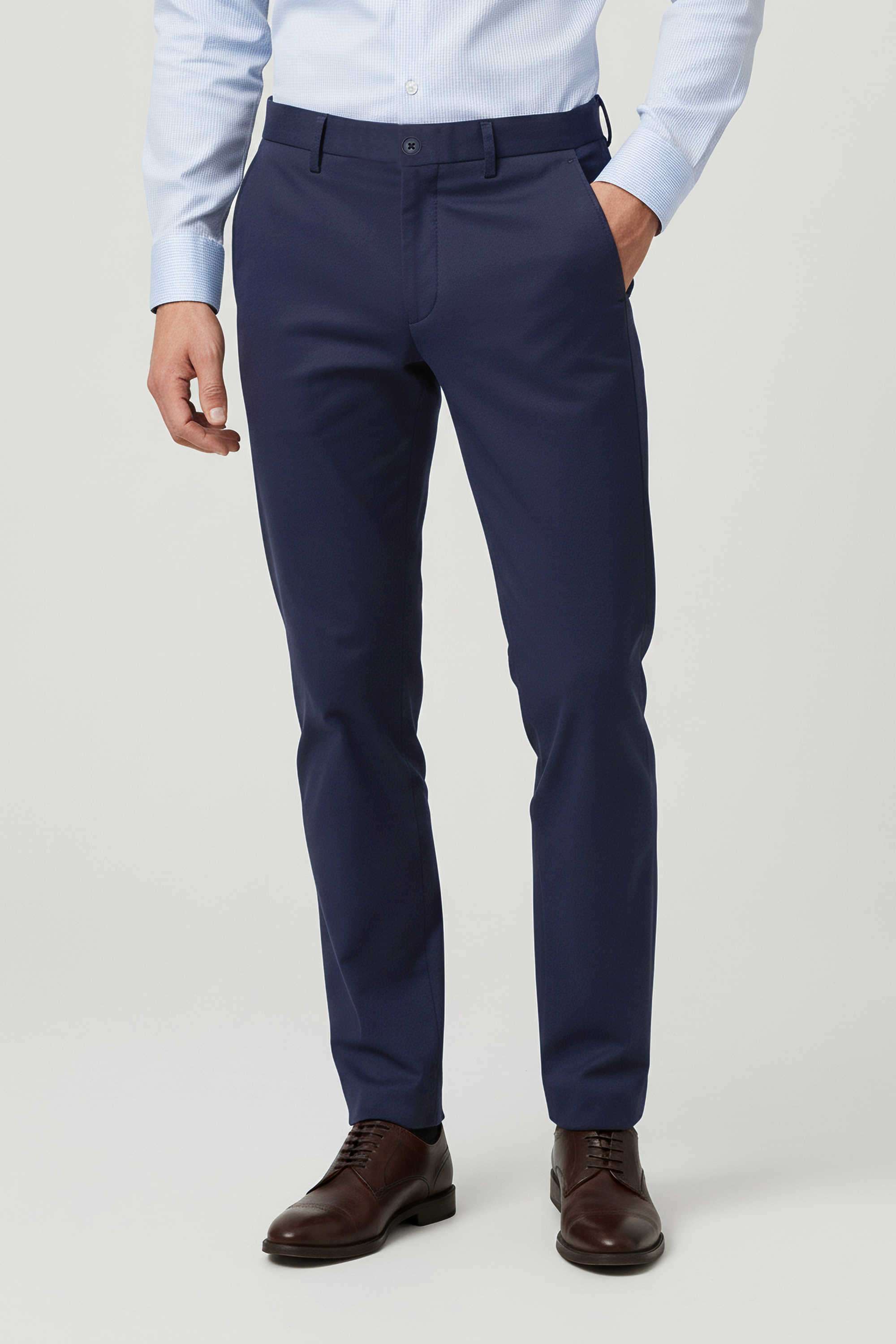 Solid-Polyester-Straight-Fit-Men-s-Casual-Trousers