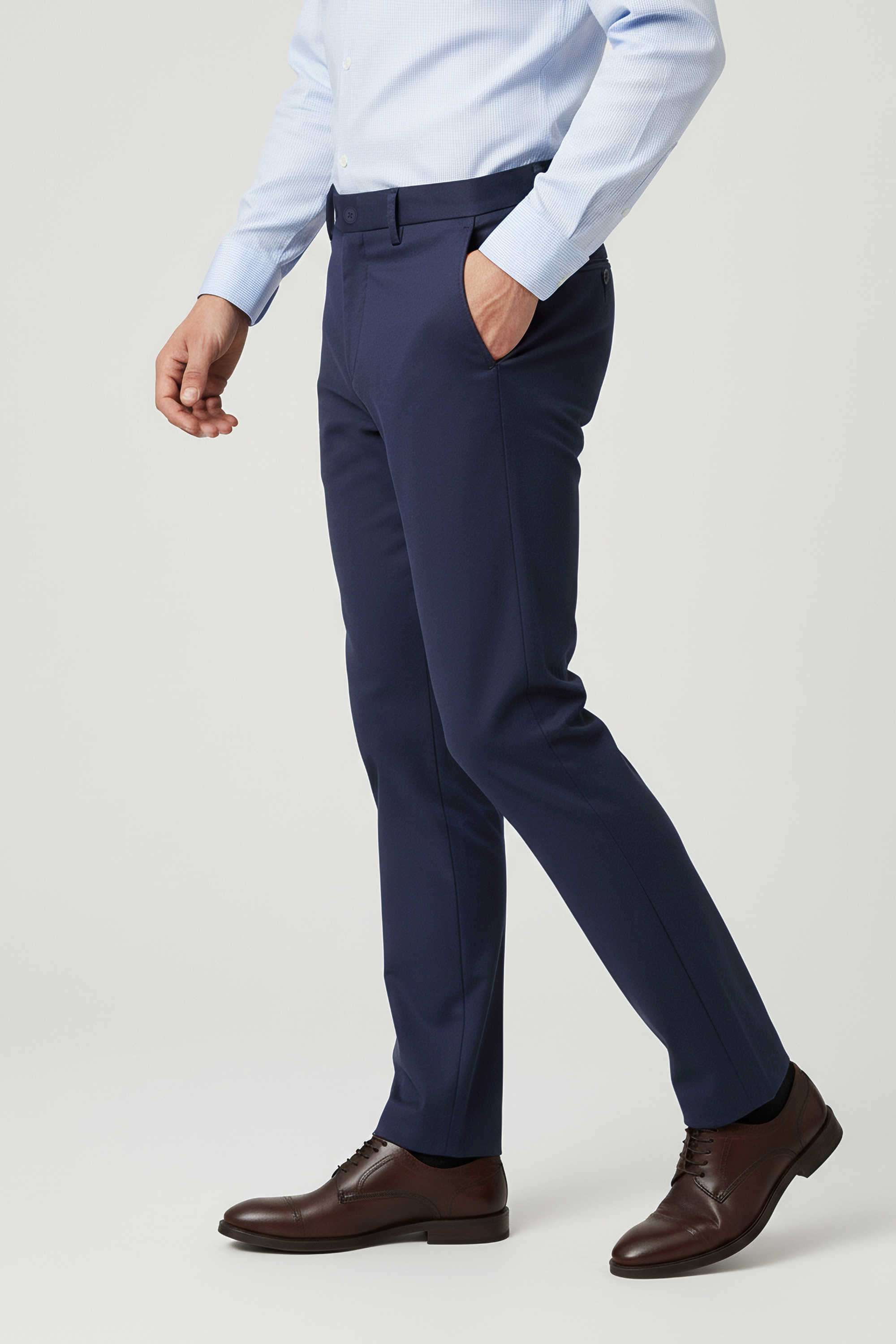 Solid-Polyester-Straight-Fit-Men-s-Casual-Trousers