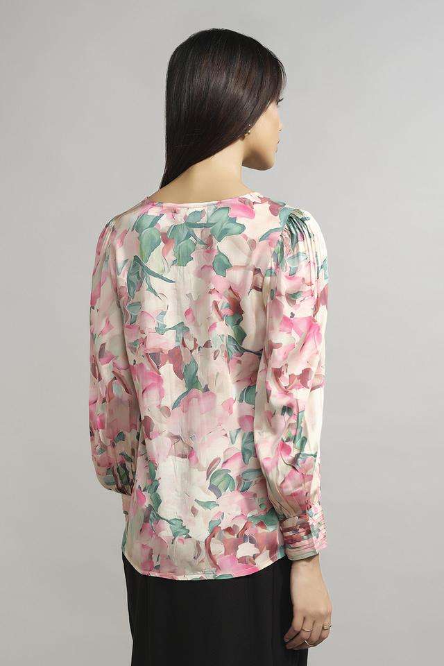 Abstract-Viscose-V-Neck-Women-s-Top