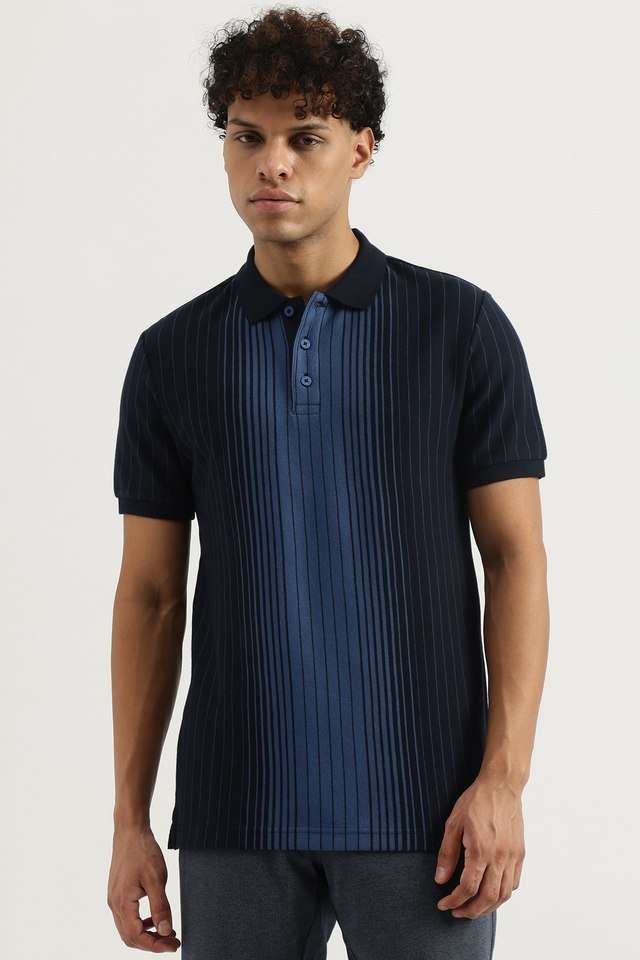 Stripes-Polyester-Polo-Men-s-T-Shirt