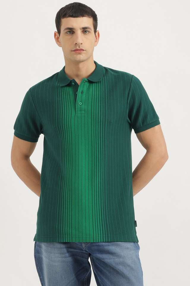 Stripes-Polyester-Polo-Men-s-T-Shirt