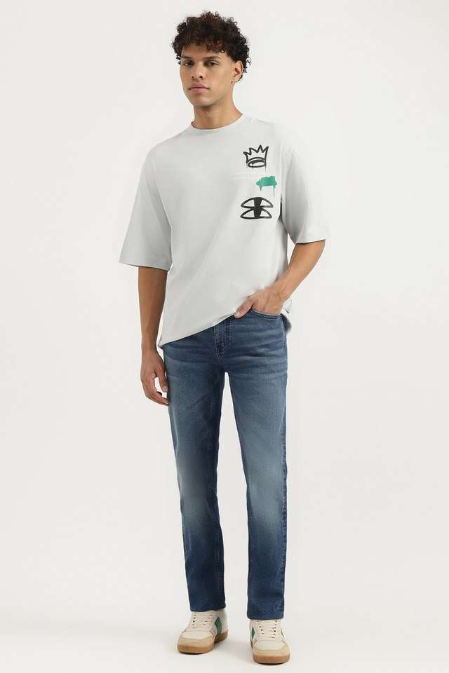 Light-Wash-Cotton-Blend-Skinny-Fit-Men-s-Jeans