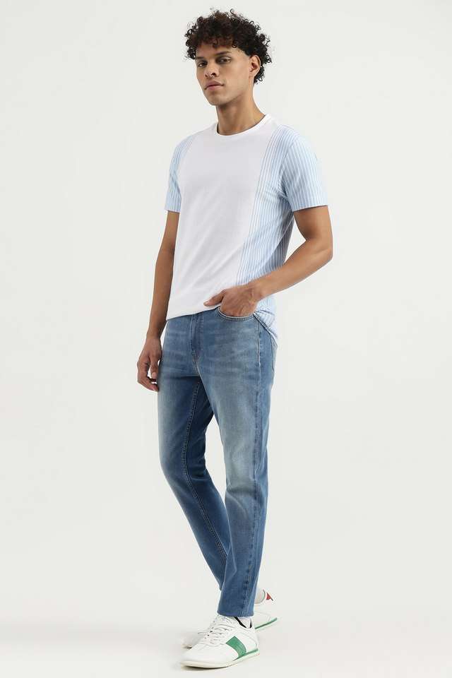 Light-Wash-Polyester-Regular-Fit-Men-s-Jeans