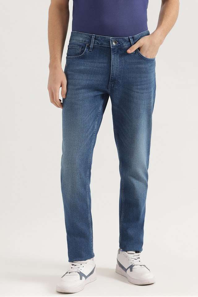 Mid-Rise-Polyester-Tapered-Fit-Men-s-Jeans