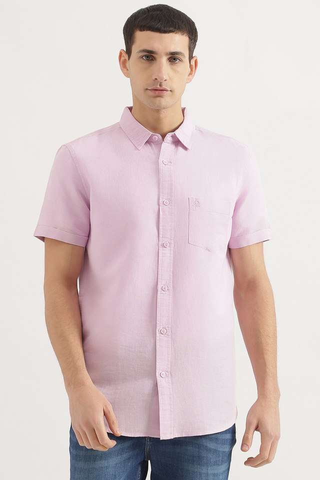 Solid-Cotton-Blend-Regular-Fit-Men-s-Casual-Wear-Shirt