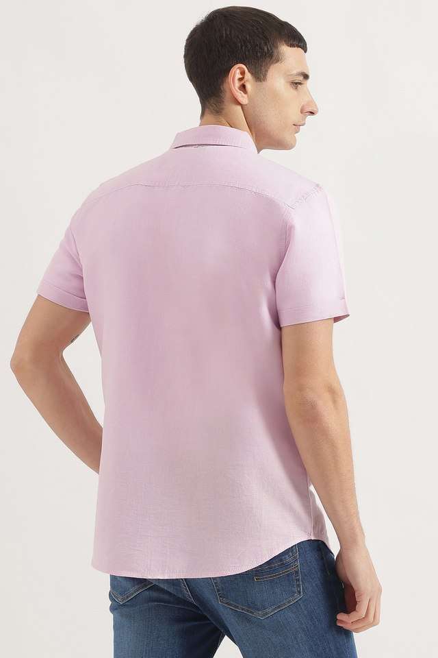 Solid-Cotton-Blend-Regular-Fit-Men-s-Casual-Wear-Shirt