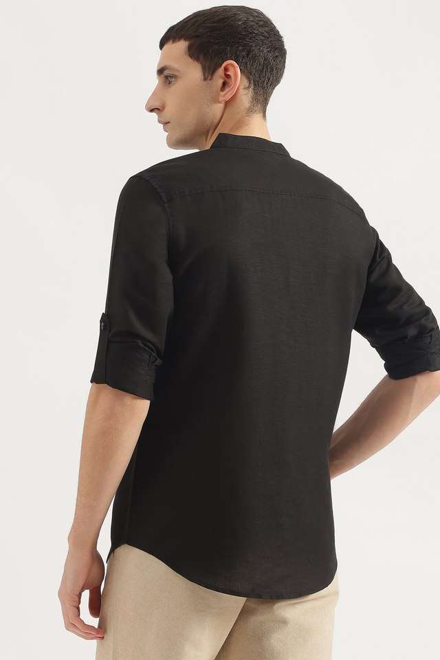 Solid-Cotton-Blend-Regular-Fit-Men-s-Casual-Wear-Shirt