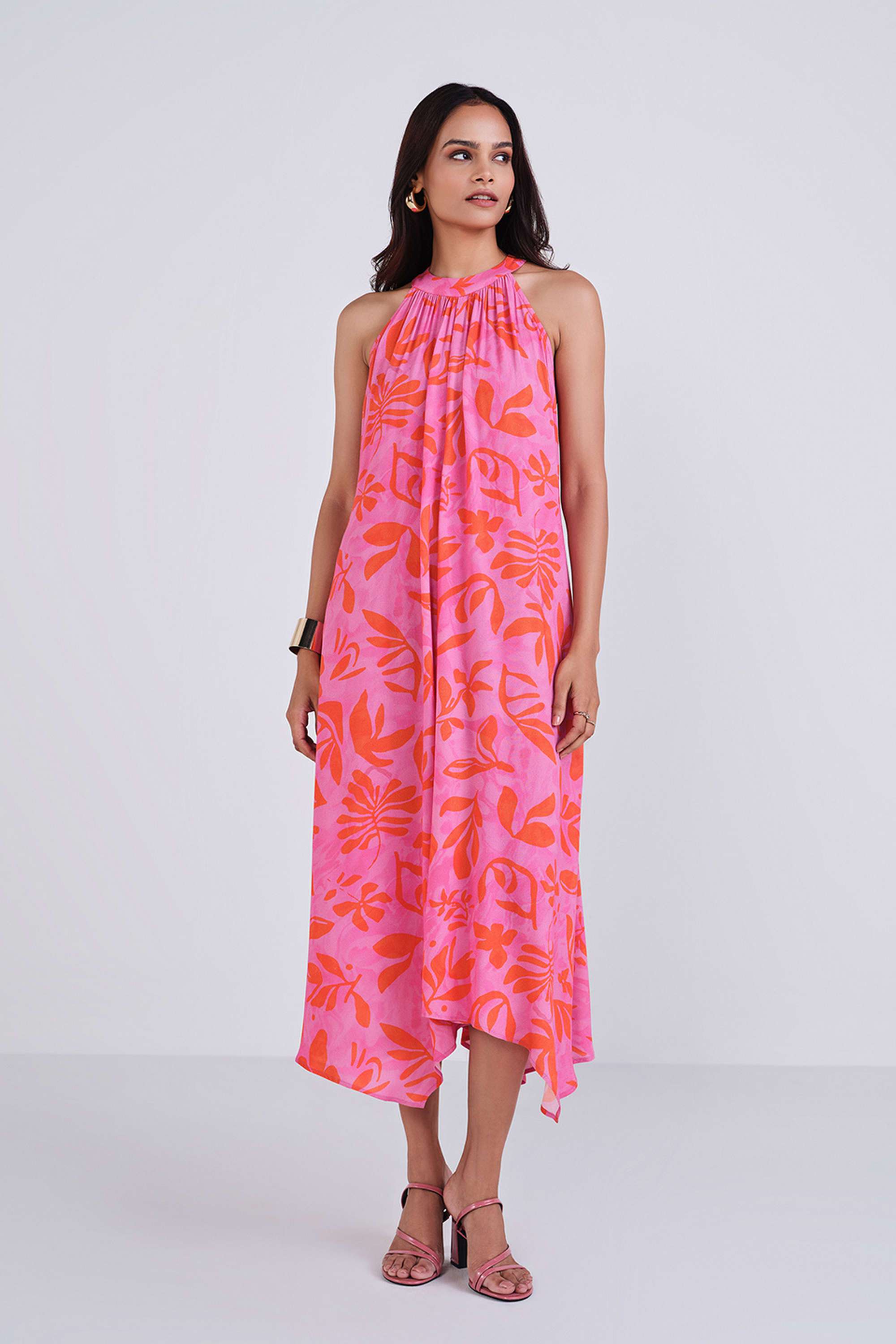 Printed-Viscose-Round-Neck-Women-s-Gown