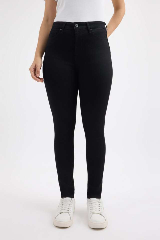 High-Rise-Blended-Fabric-Skinny-Fit-Women-s-Jeans