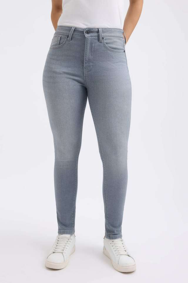High-Rise-Blended-Fabric-Skinny-Fit-Women-s-Jeans