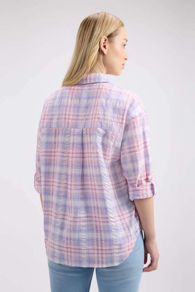 Checks-Cotton-Oversized-Fit-Women-s-Shirt