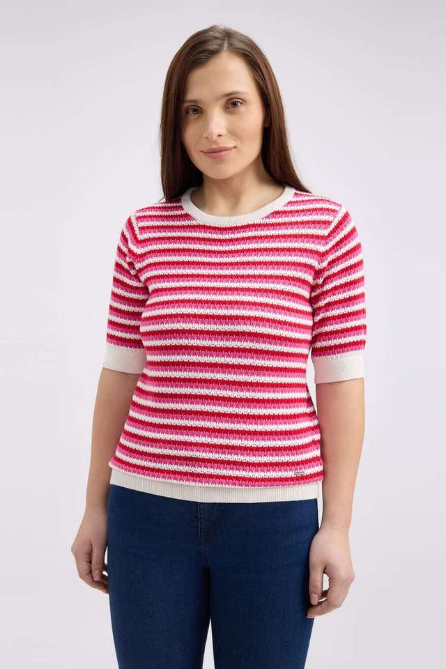 Stripes-Viscose-Round-Neck-Women-s-Top
