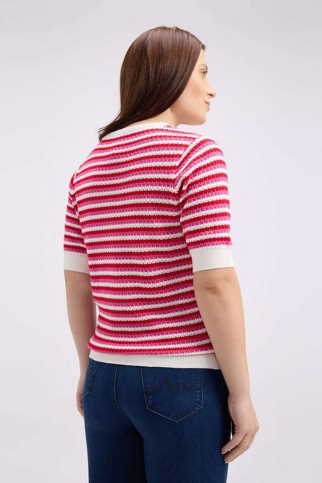 Stripes-Viscose-Round-Neck-Women-s-Top
