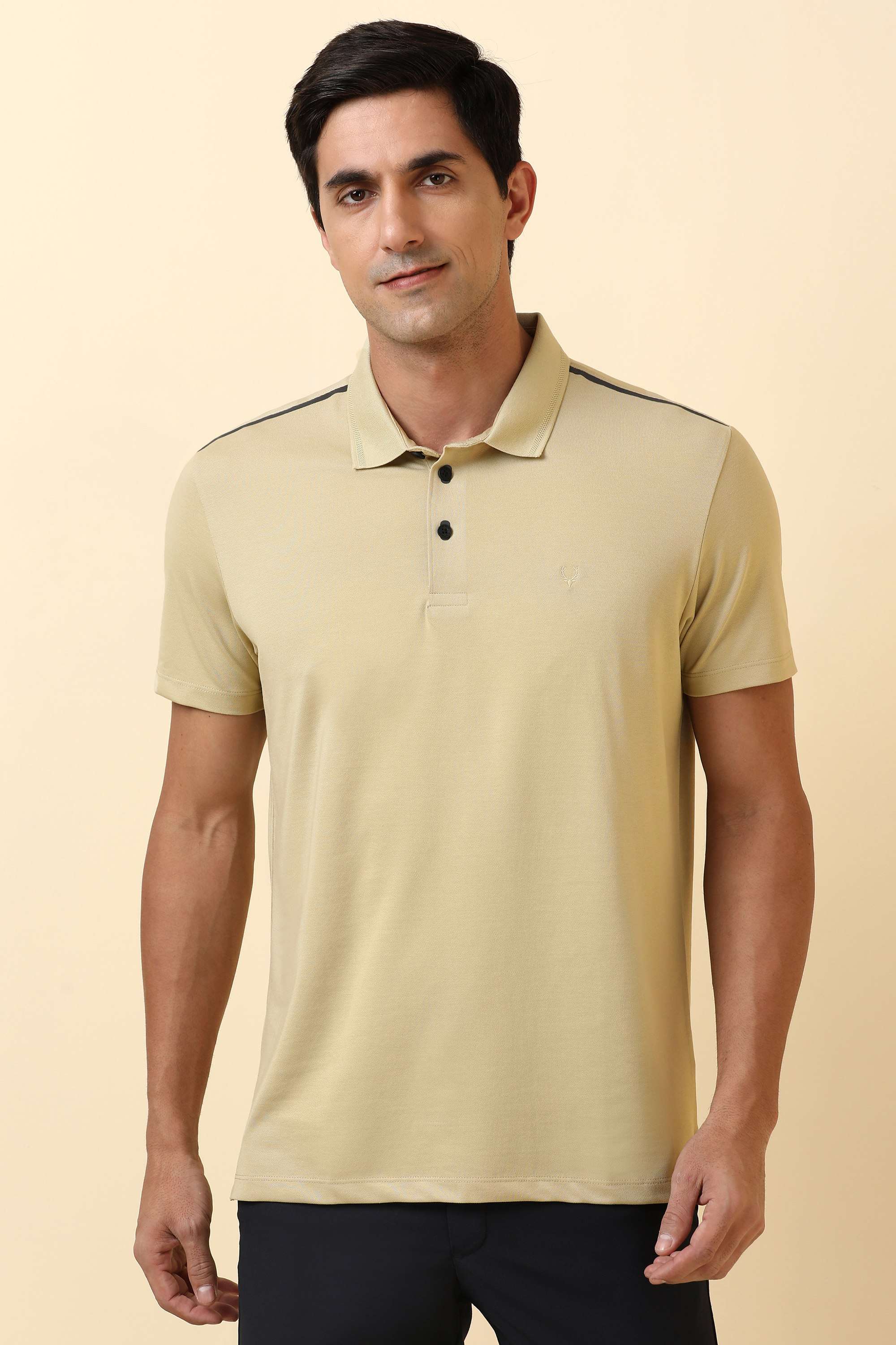 Solid-Polyester-Cotton-Regular-Fit-Men-s-T-Shirt