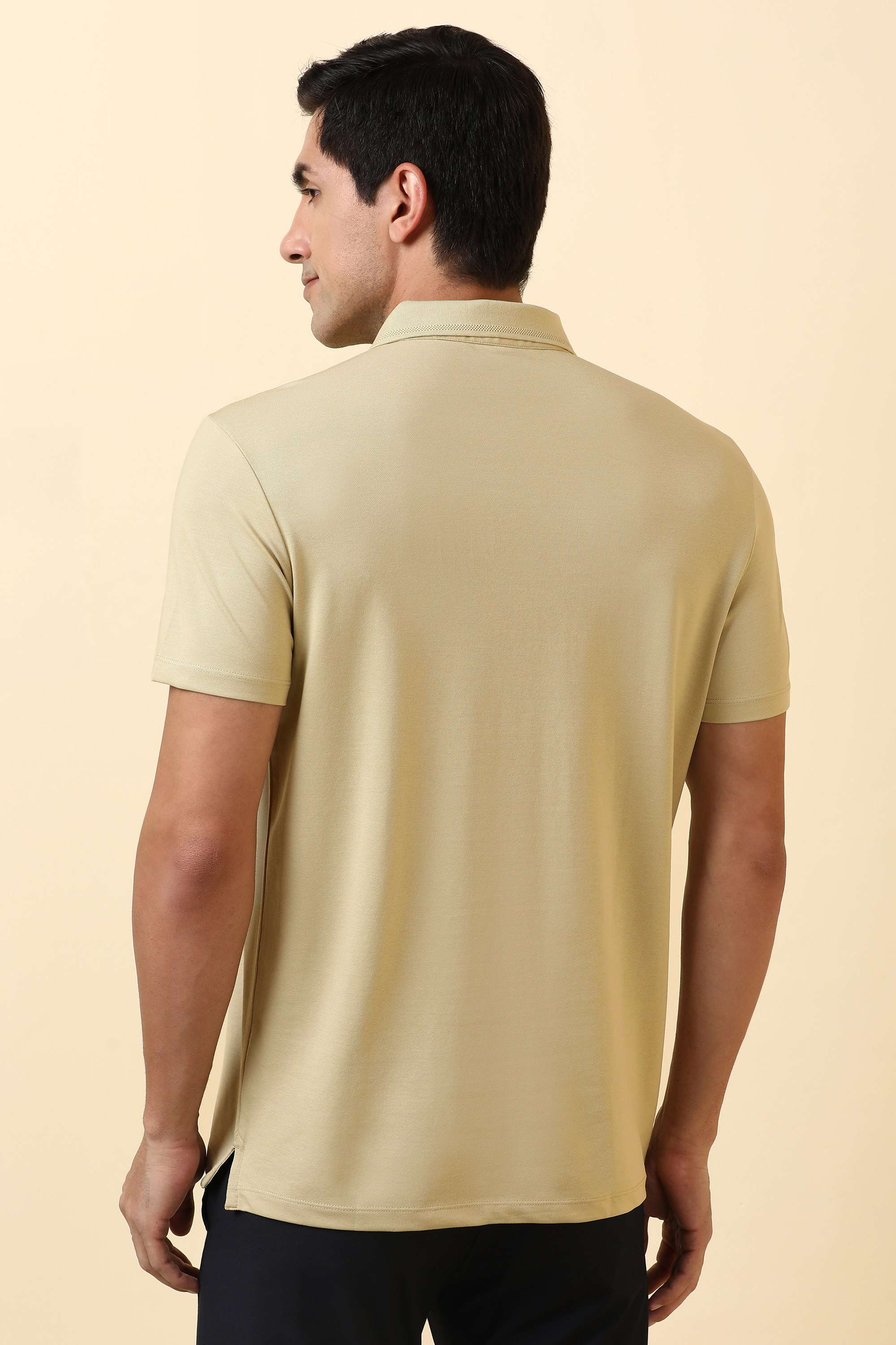 Solid-Polyester-Cotton-Regular-Fit-Men-s-T-Shirt