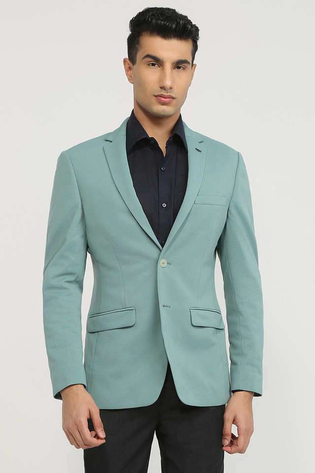 Solid-Polyester-Blend-Super-Slim-Fit-Men-s-Formal-Wear-Blazer