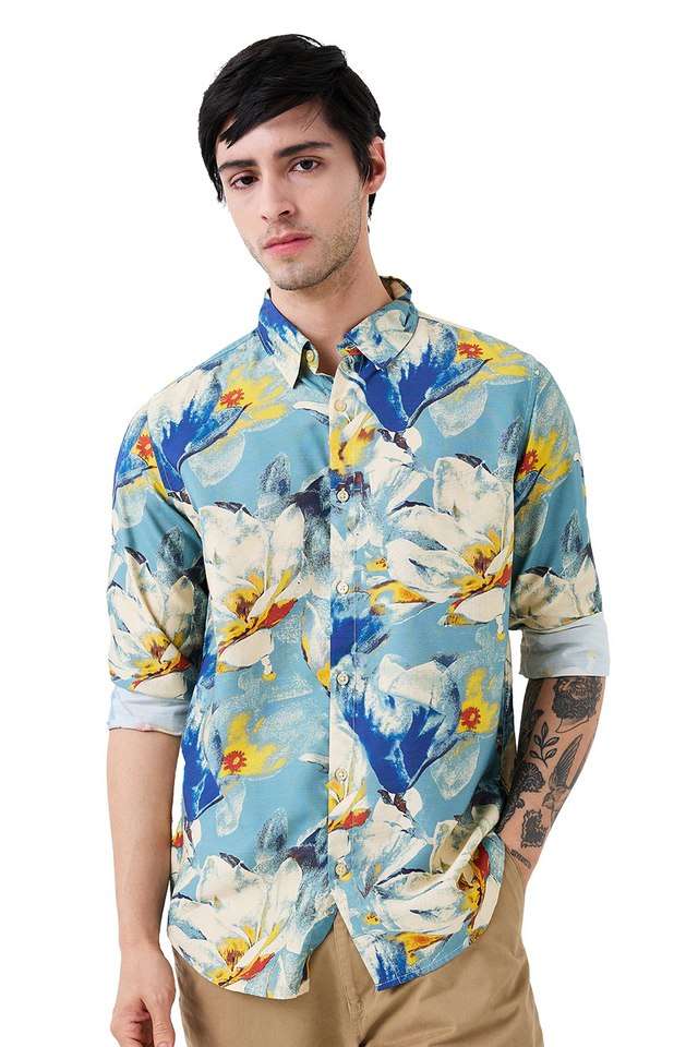Printed-Blended-Fabric-Slim-Fit-Men-s-Casual-Wear-Shirt