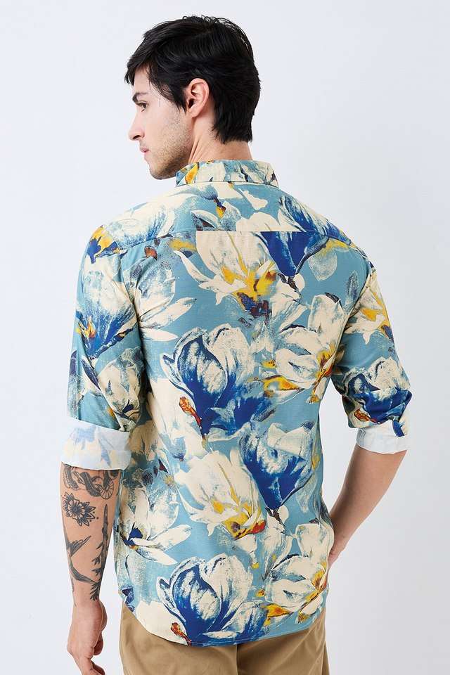 Printed-Blended-Fabric-Slim-Fit-Men-s-Casual-Wear-Shirt