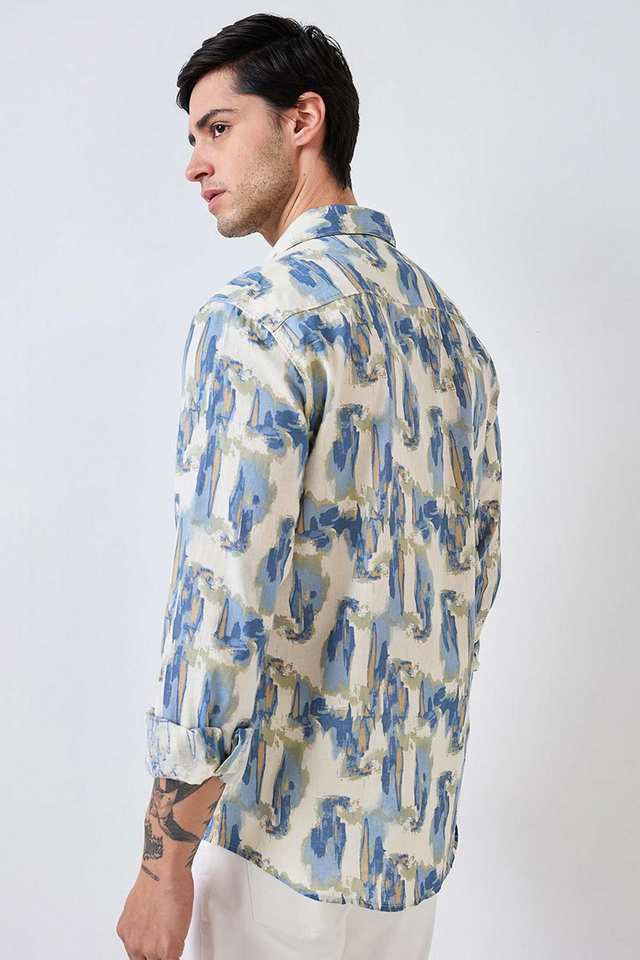 Printed-Cotton-Blend-Slim-Fit-Men-s-Casual-Shirt
