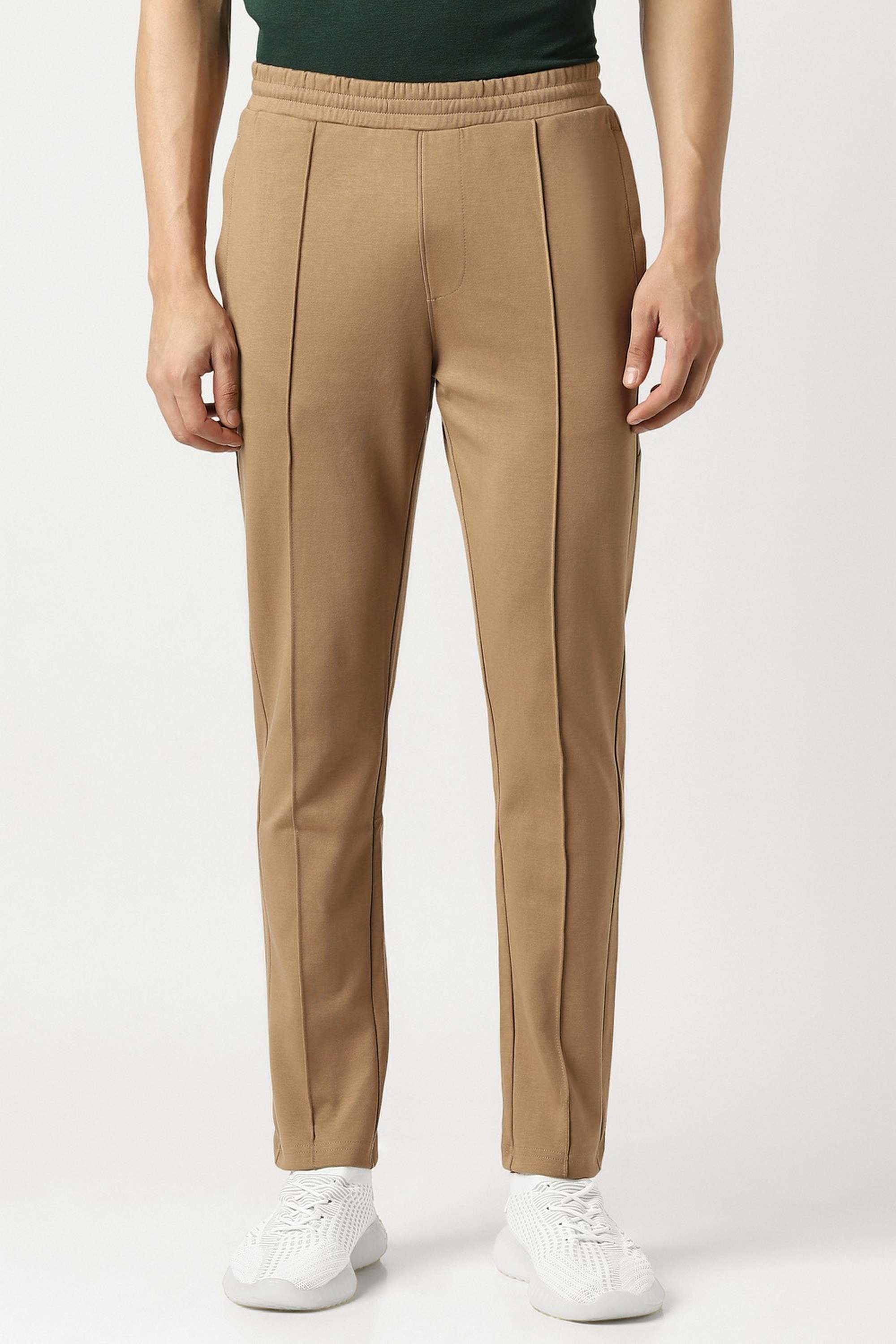 Solid-Polyester-Cotton-Regular-Fit-Men-s-Track-Pants