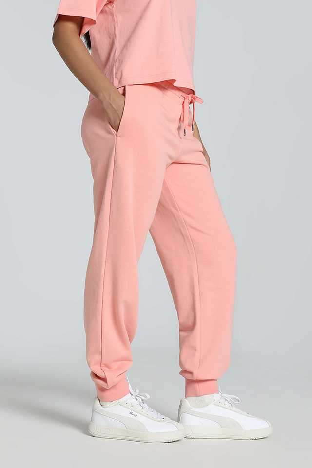 Buy Puma Pink Printed Cotton Relaxed Fit Women's Sweatpants