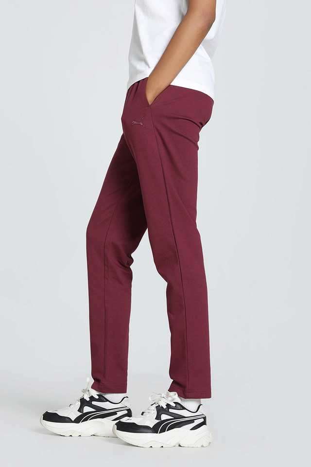 Buy Puma red Solid Cotton Slim Fit Women's Sweatpants Shoppers Stop