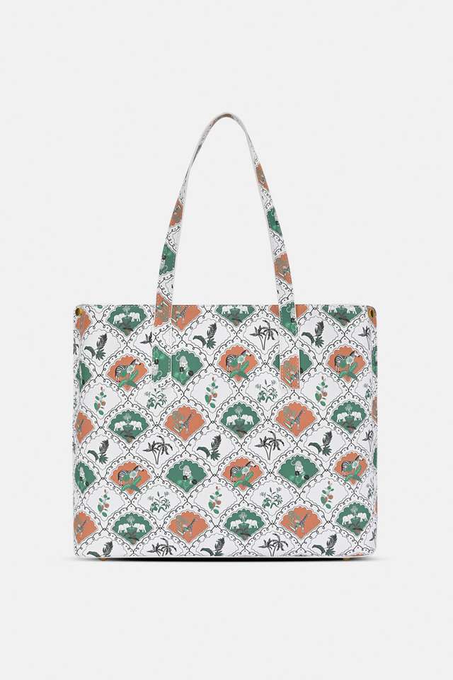 Printed-Polyester-Zipper-Closure-Women-s-Shoulder-Bag