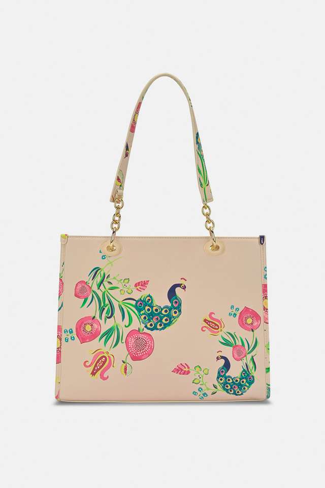 Printed-Polyester-Zipper-Closure-Women-s-Shoulder-Bag