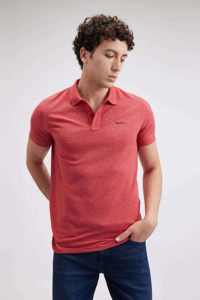 Solid-Blended-Fabric-Polo-Men-s-T-Shirt