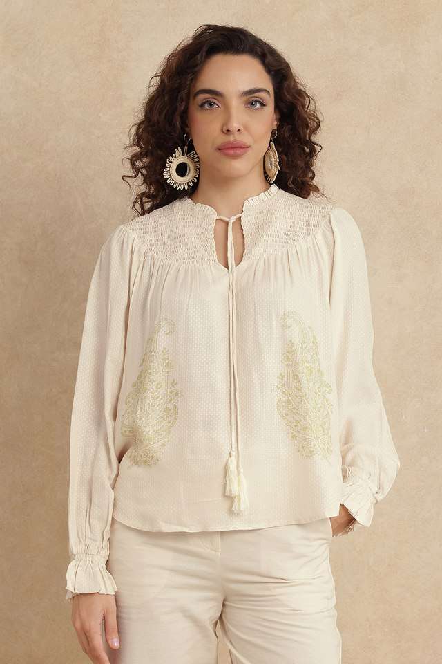 rareism Floral Viscose Collared Women's Top-picture-32