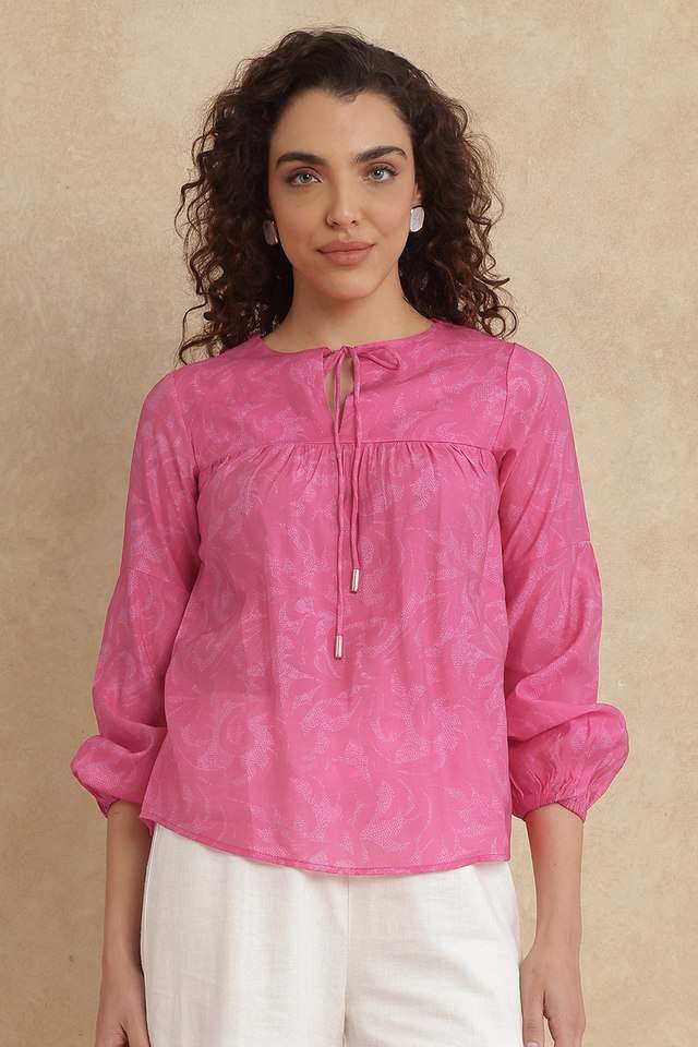 rareism Abstract Viscose Round Neck Women Top-picture-31