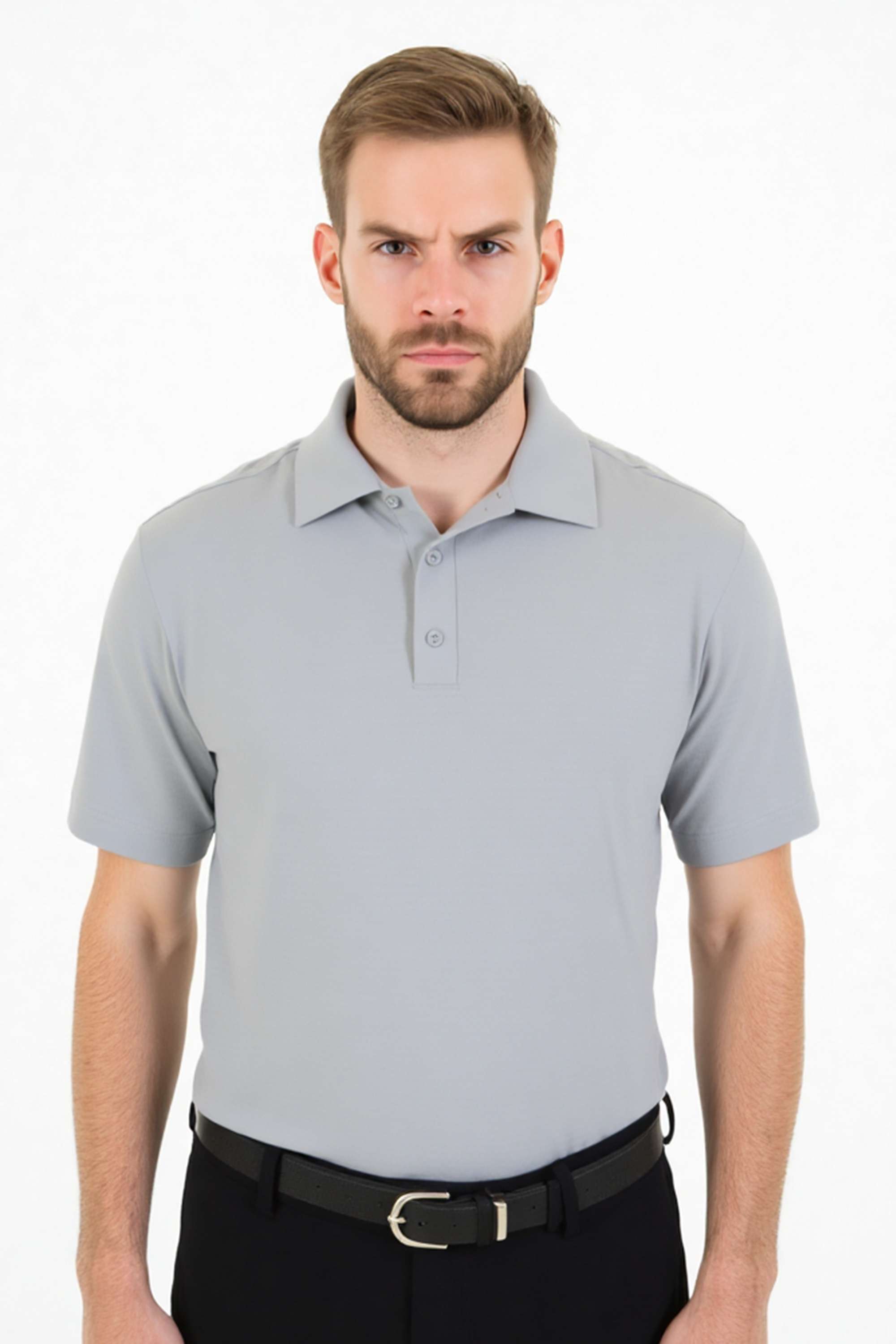 Solid-Blended-Fabric-Polo-Men-s-T-Shirt