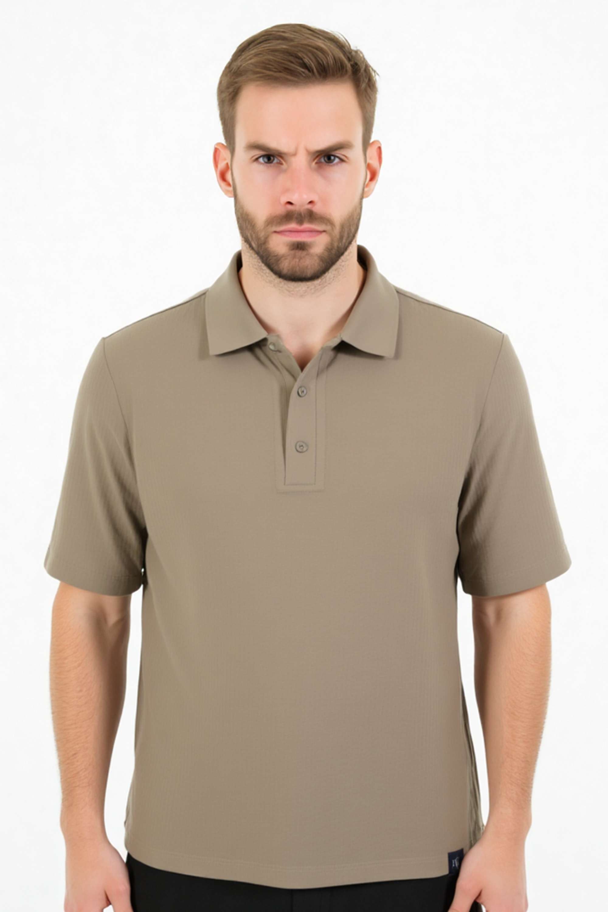 Solid-Blended-Fabric-Polo-Men-s-T-Shirt