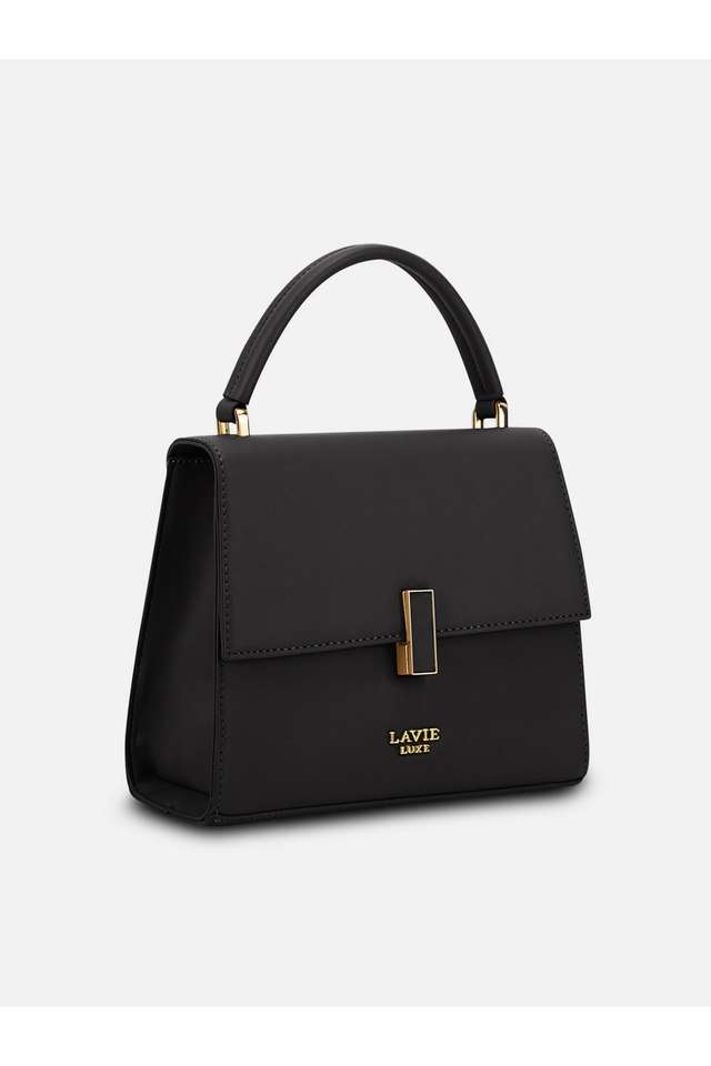 Buy Lavie Black Solid Synthetic Top Open Closure Women's Casual