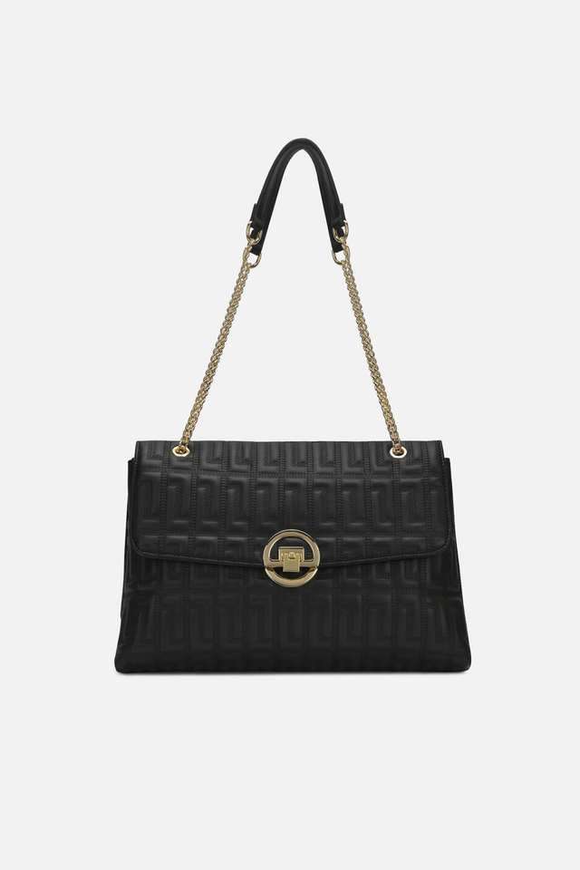 Solid-Polyester-Snap-Closure-Women-s-Shoulder-Bag