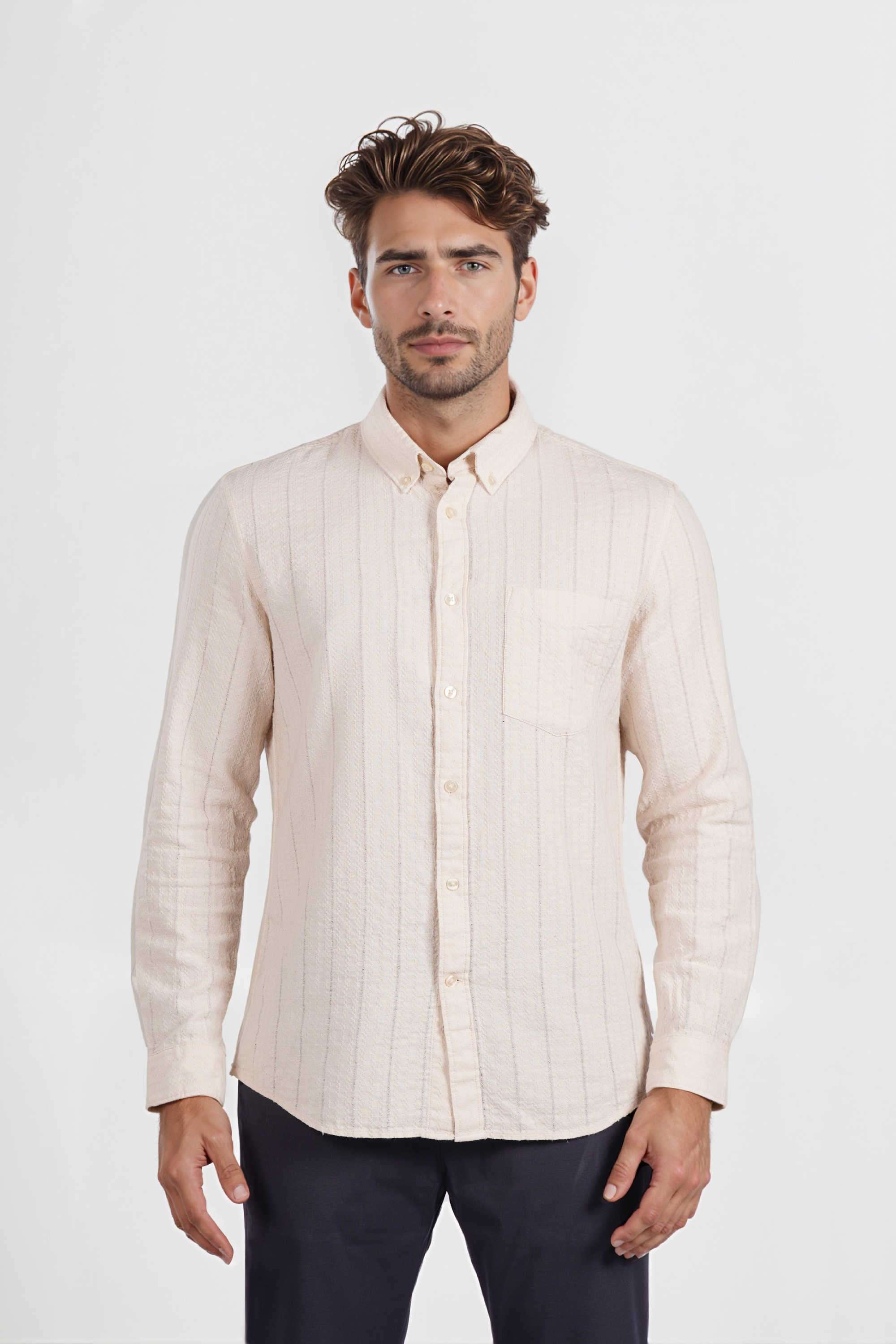 Stripes-Cotton-Regular-Fit-Men-s-Casual-Shirt