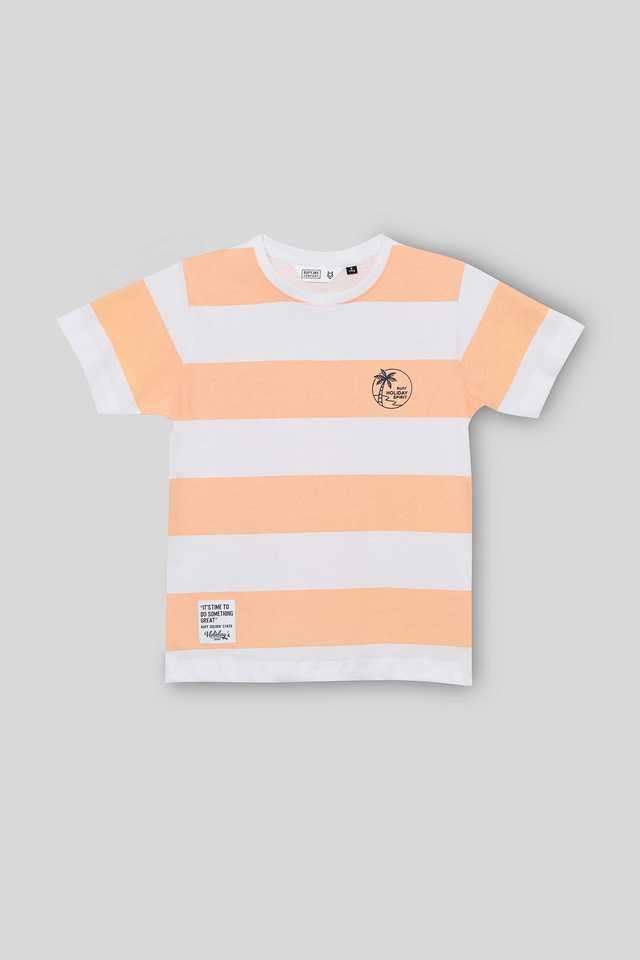 Stripes-Cotton-Blend-Round-Neck-Boys-T-Shirt