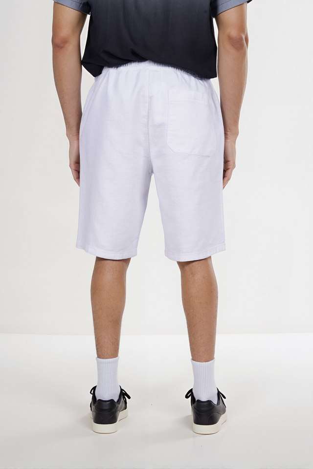 Solid-Cotton-Elastic-and-Drawstring-Men-s-Shorts