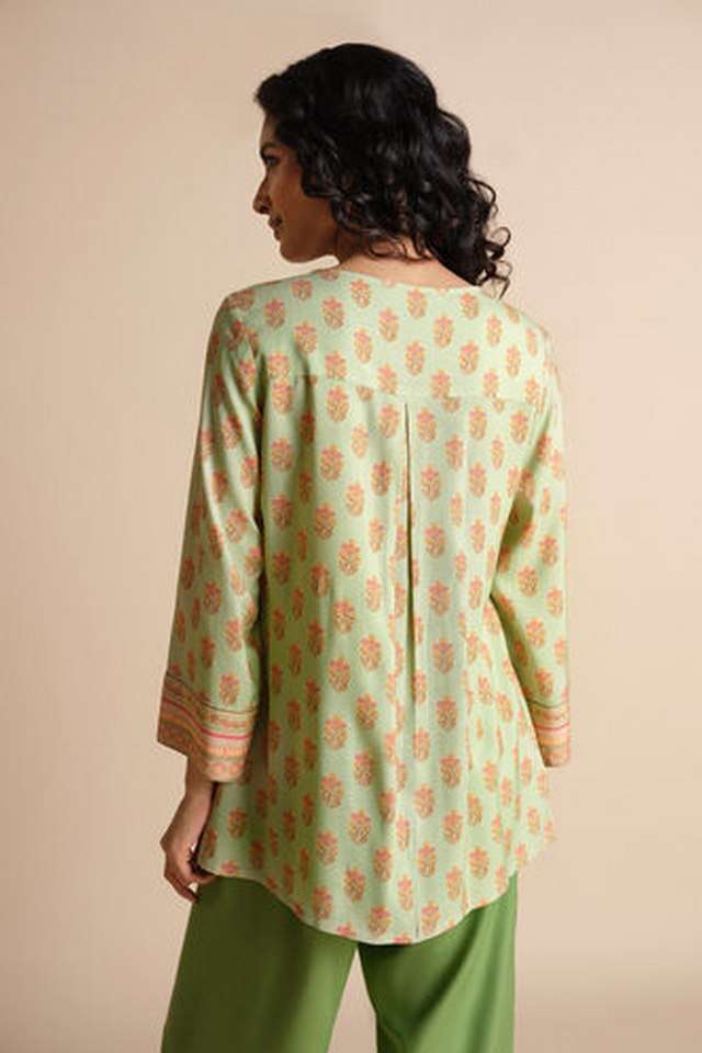 Floral-Viscose-Round-Neck-Women-s-Top