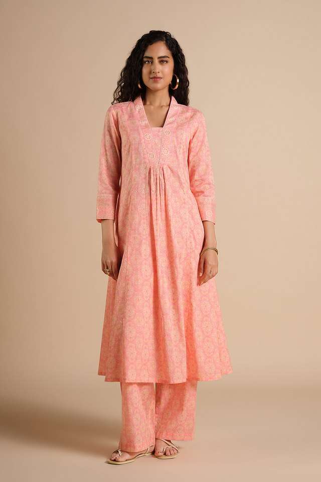 Floral-Full-Length-Cotton-Woven-Women-s-Co-Ord-Set