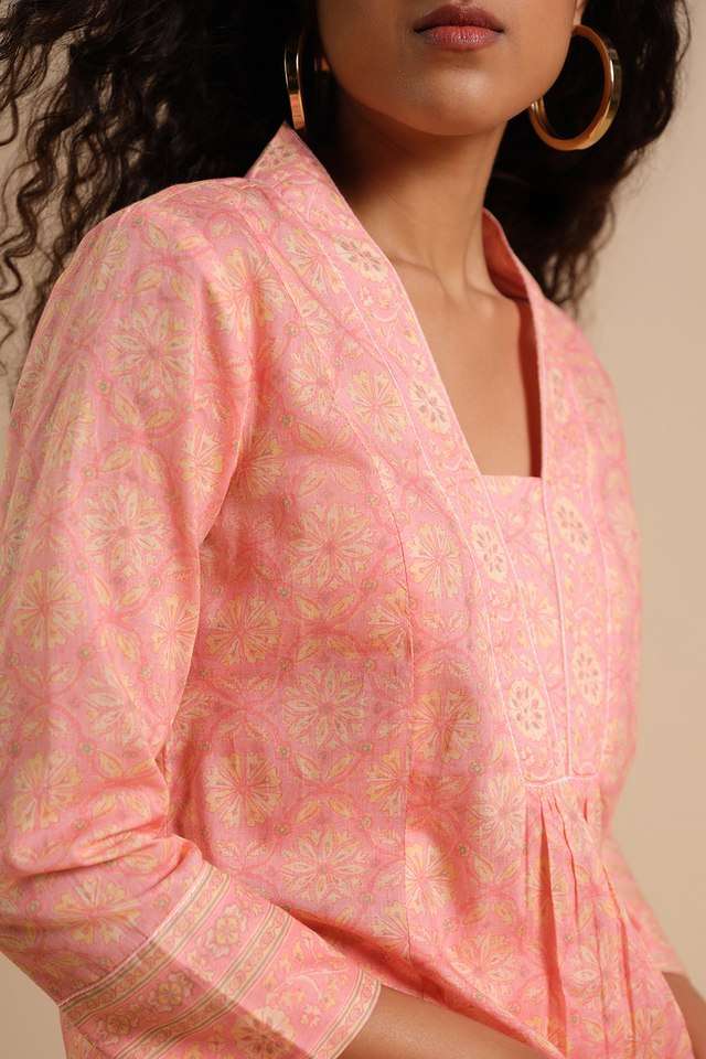 Floral-Full-Length-Cotton-Woven-Women-s-Co-Ord-Set