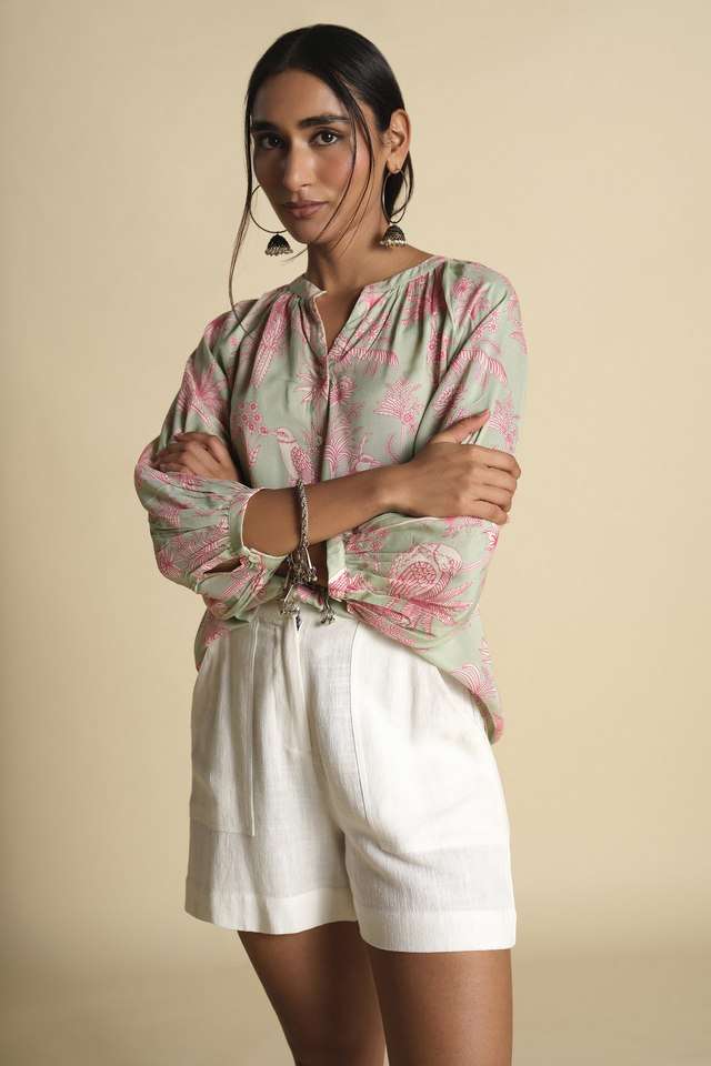 Floral-Modal-Round-Neck-Women-s-Top