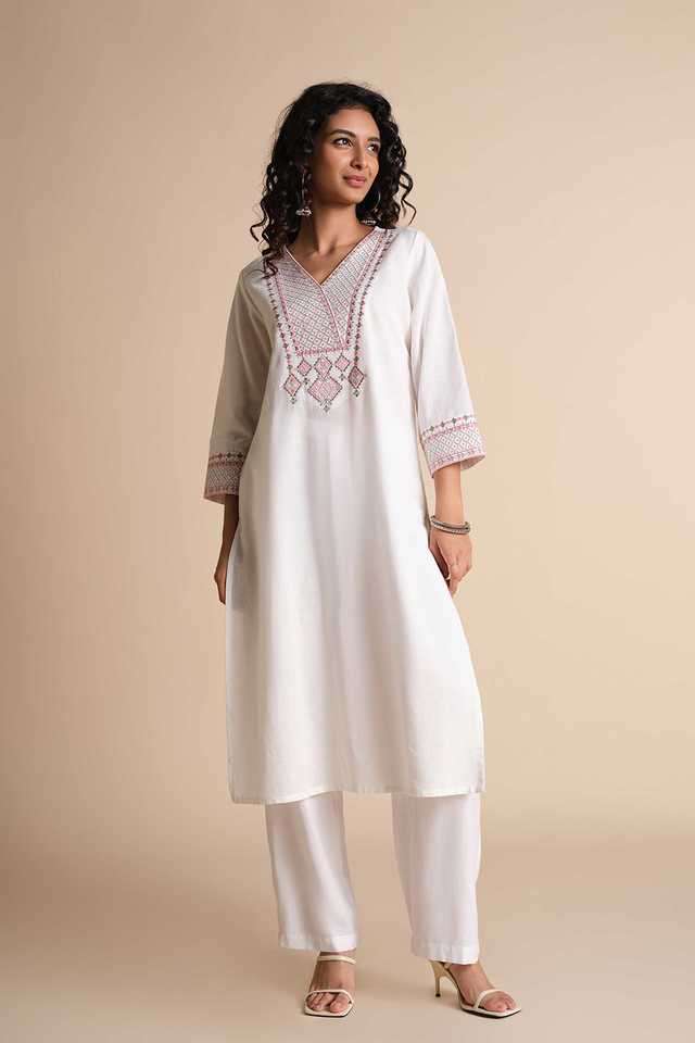 Solid-Rayon-Relaxed-Fit-Women-s-Kurta