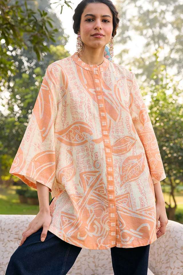 Katha-Printed-Linen-V-Neck-Women-s-Top