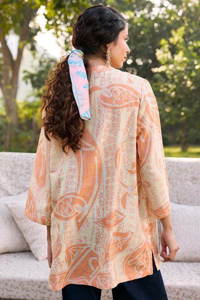 Katha-Printed-Linen-V-Neck-Women-s-Top