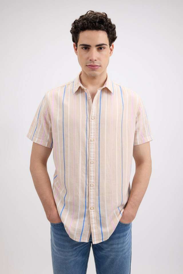 Stripes-Blended-Fabric-Regular-Fit-Men-s-Casual-Wear-Shirt